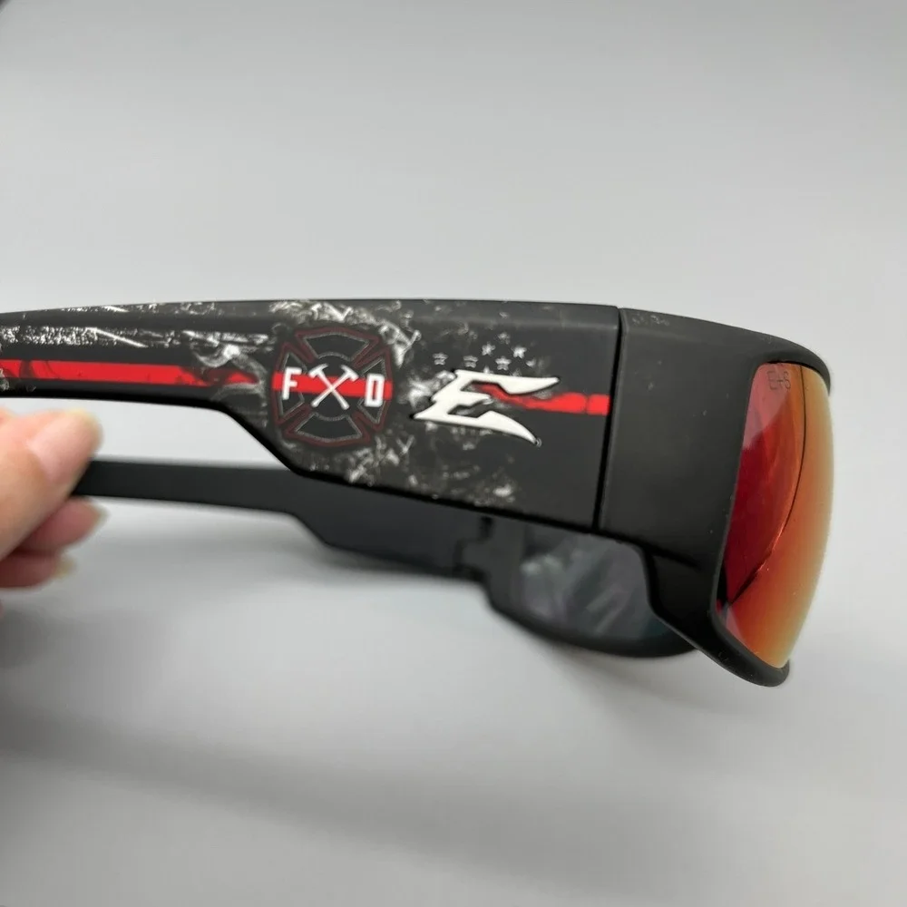 Edge Eyewear Legends LE‎ Sunglasses Black Frame Red Mirrored Lens FXO Edition